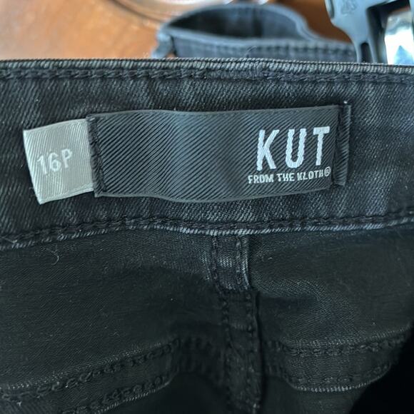 KUT FRON THE KLOTH black exposed button fly distressed skinny jeans - Picture 9 of 11